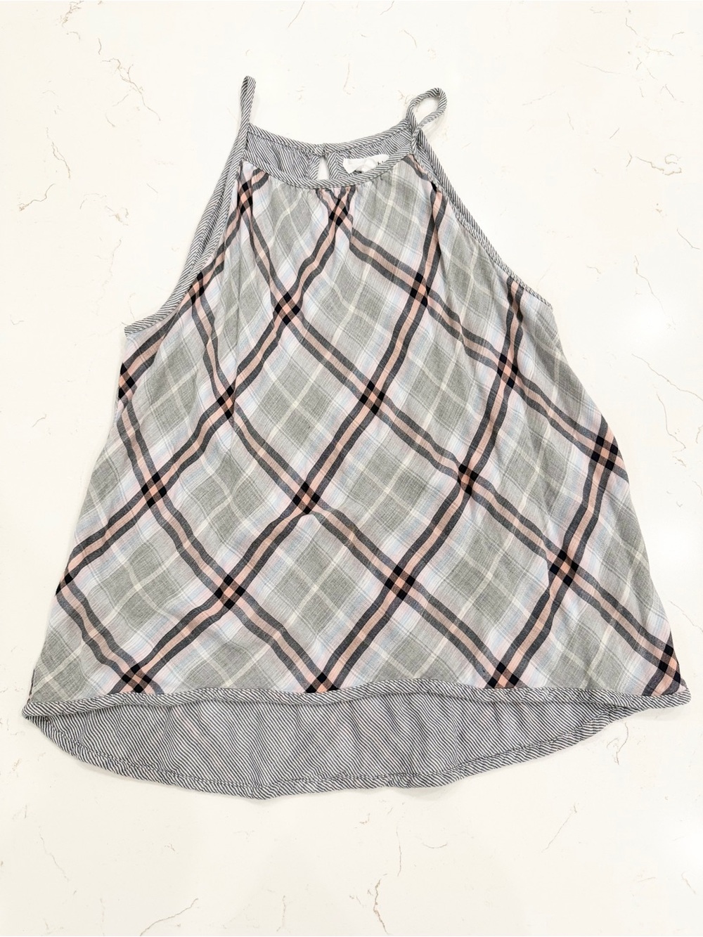 Bella Dahl Plaid Halter Camisole in Gray and Pink